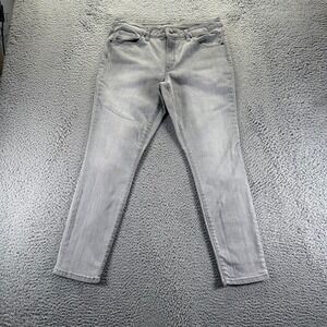 Universal Thread Jeans Womens 12 Gray Cotton Denim Skinny Mid-Rise Faded Stretch